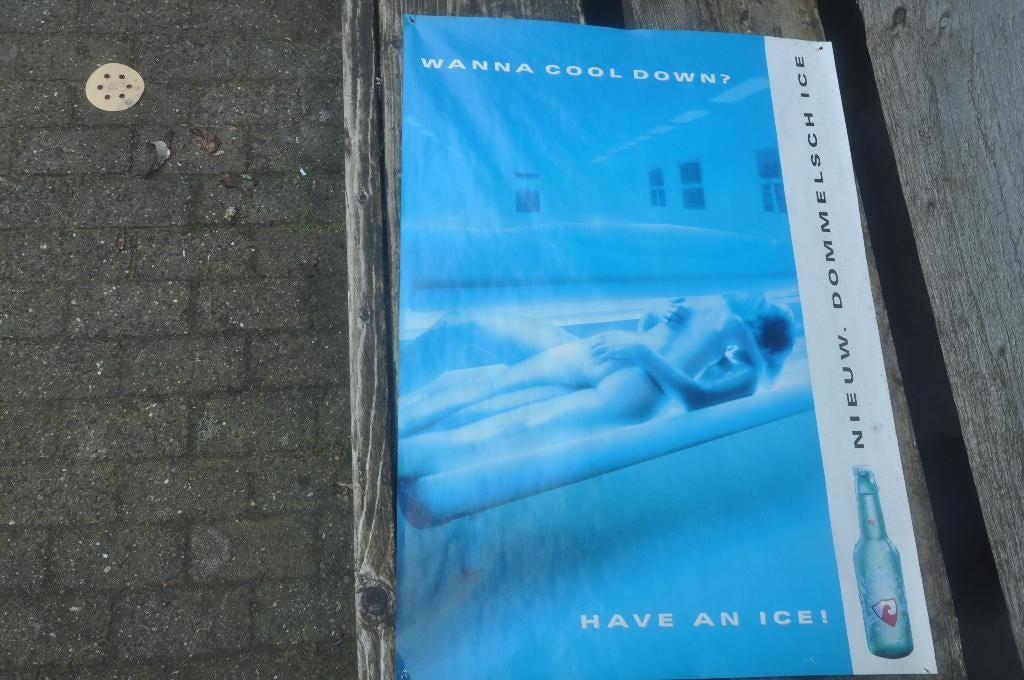 oude poster van Dommelsch ICE, Ophalen of Verzenden, A1 t/m A3, Reclame, Rechthoekig Staand