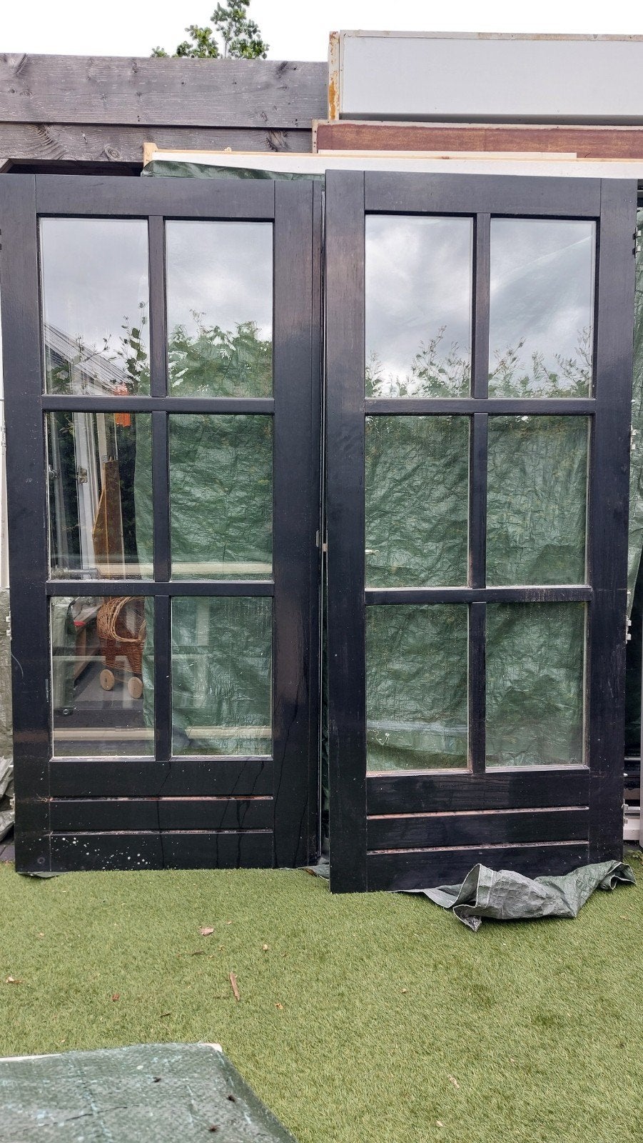 Dubbele roededeuren openslaande tuindeuren terrasdeuren, Ophalen, Gebruikt, Buitendeur, 120 cm of meer