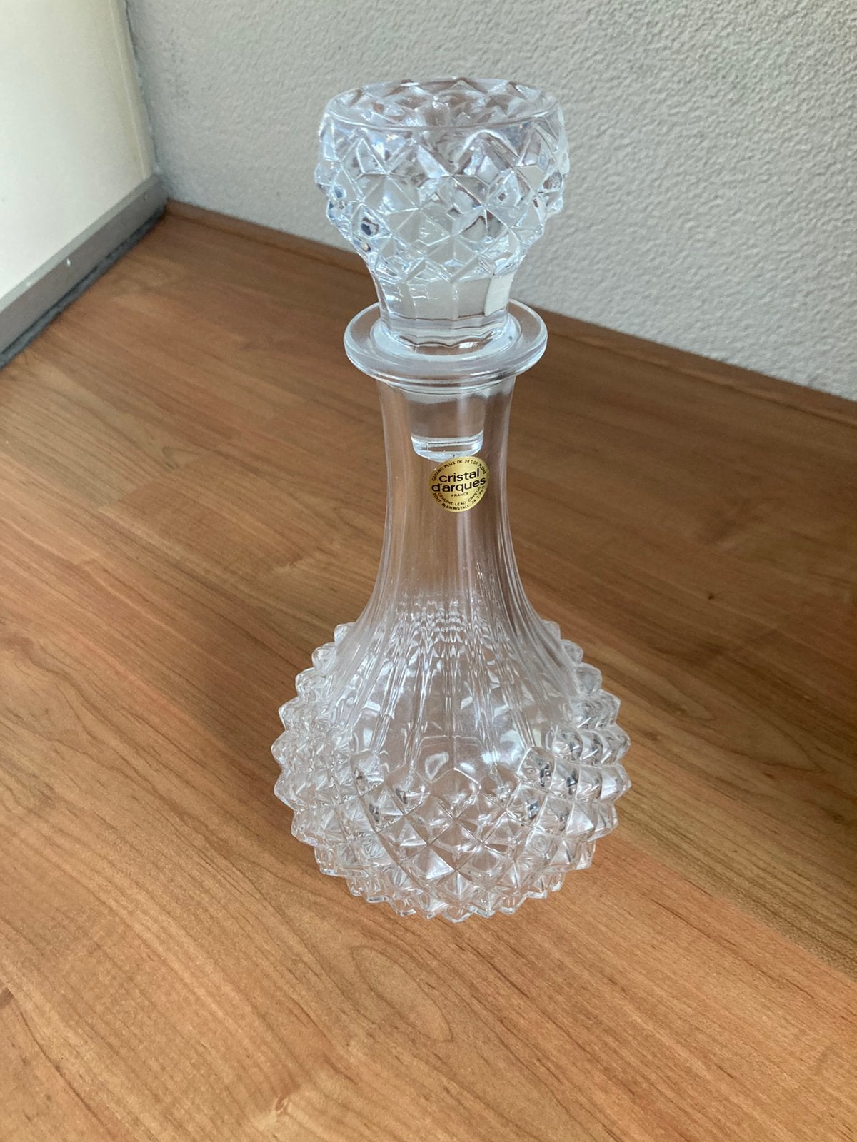 Glazen karaf, cristal darques, Ophalen
