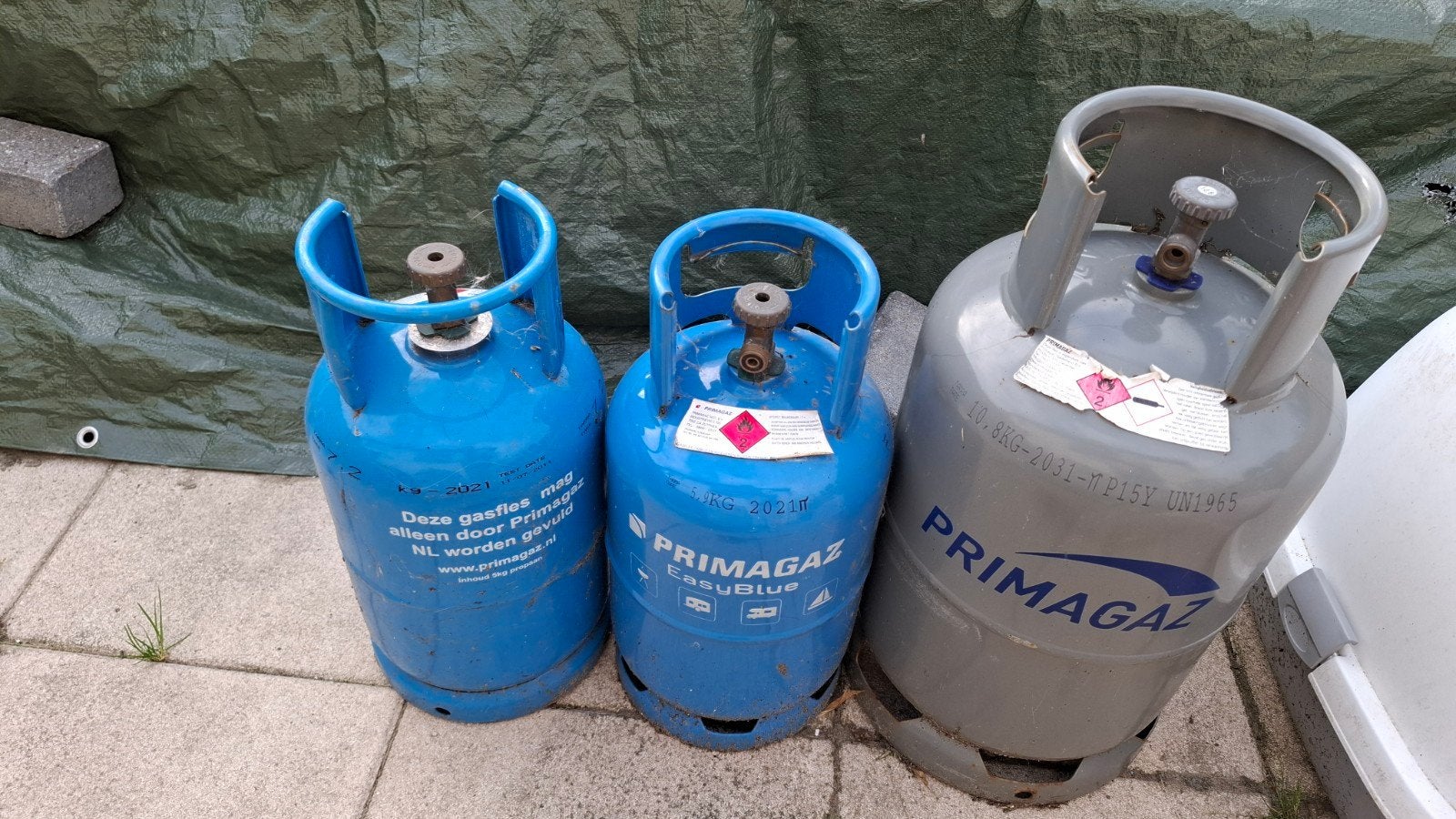 1 Primagaz grijze gasfles, Ophalen, Gebruikt