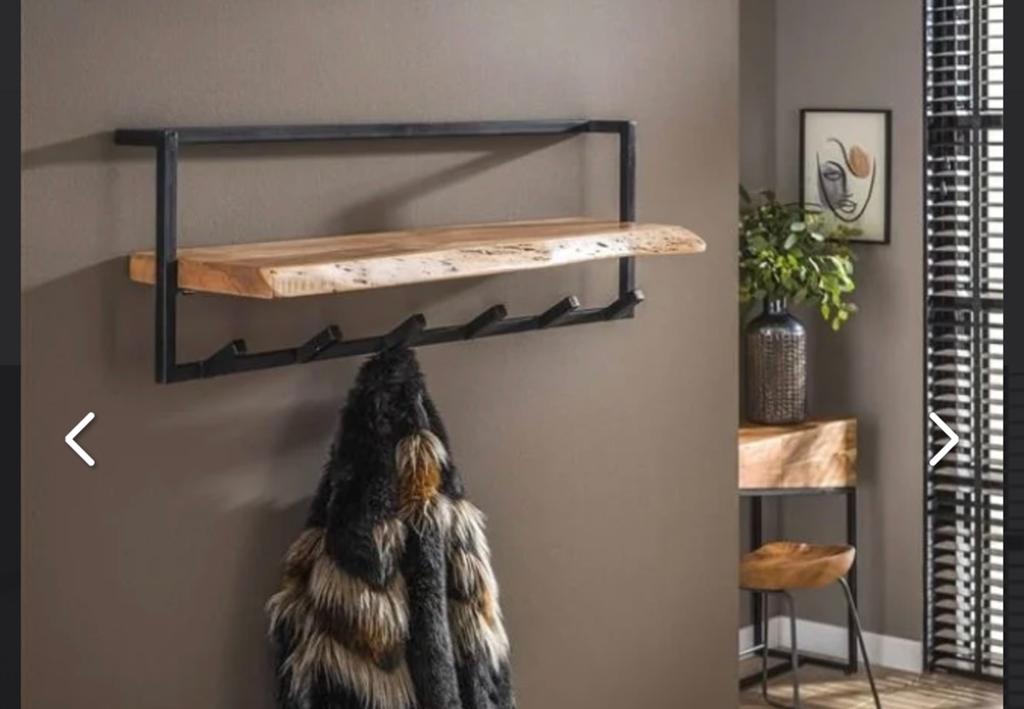 Kapstok mango hout 6 haaks nieuw in doos, Wandkapstok, Nieuw, Ophalen of Verzenden, Minder dan 100 cm
