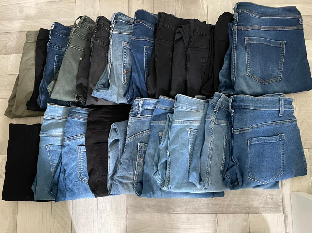 20 broeken maat 46, Ophalen, Blauw, Maat 46/48 (XL) of groter, Zo goed als nieuw