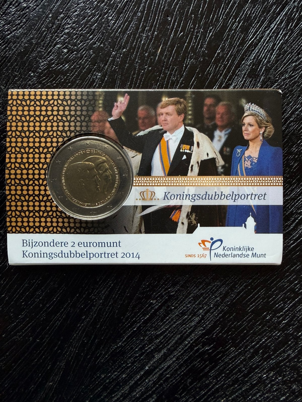 Te koop Coincard Koningsdubbelportret uit 2014 van €2.-, Koningin Beatrix, Euro's, Ophalen of Verzenden, Geboorte of Huwelijk