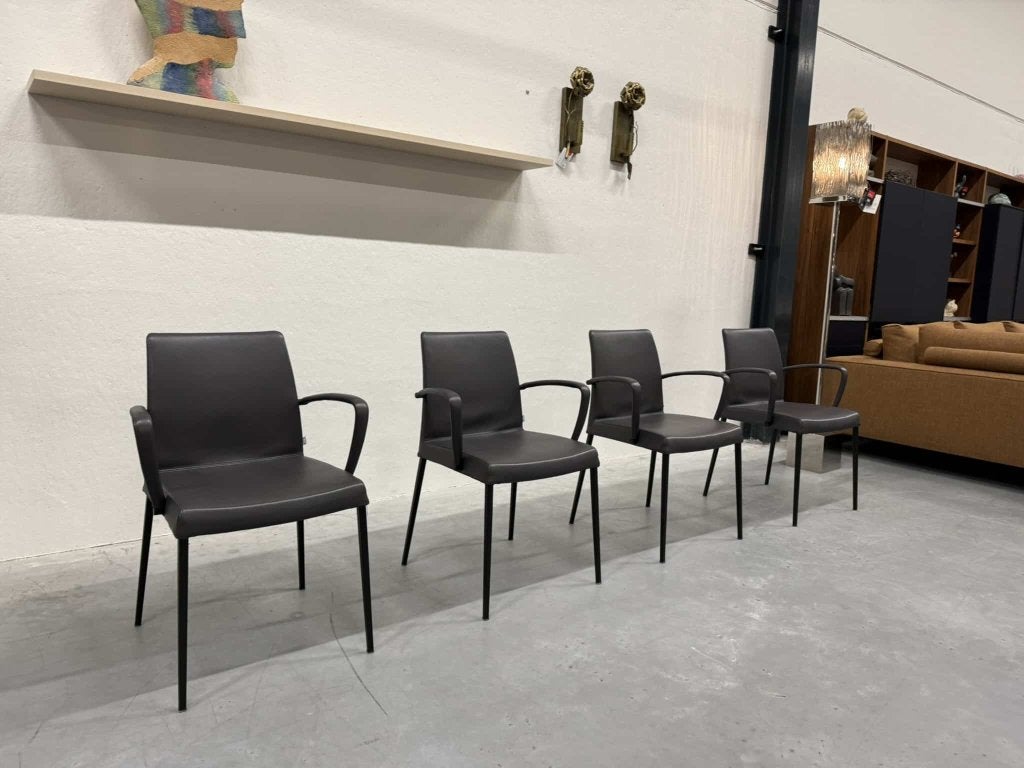 8 Nieuw Jori Perla eetkamerstoel grijs leer Design stoel, Hoogweg 52, Jori, Nieuw, Leer