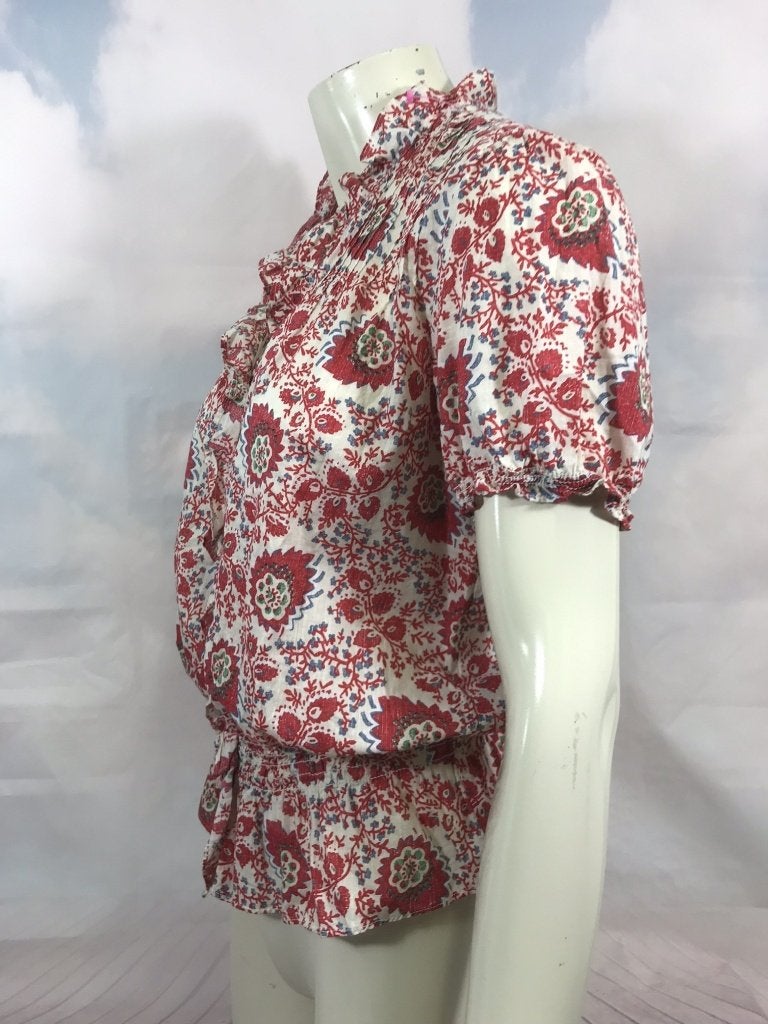 Lauren, Ralph Lauren gebloemde blouse maat M (3C5), Tweedehands verkoop, Ophalen of Verzenden, Tweedehands verkoop, Maat 38/40 (M)