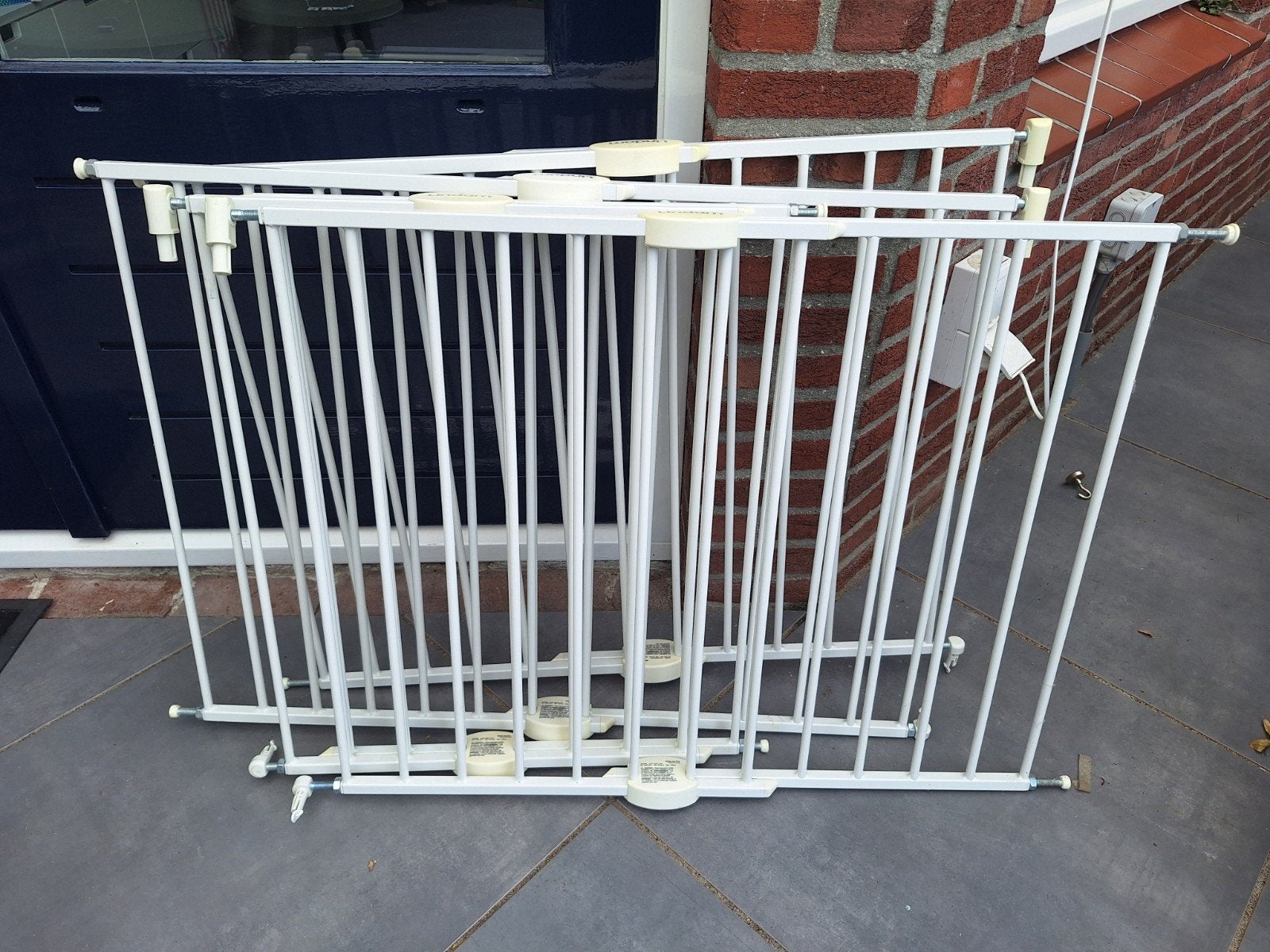 Lindam traphekjes (4 stuks) - Wit, Kinderen en Baby's, Traphekjes, Gebruikt, Klemhekje, Metaal of IJzer, minder dan 100 cm, Ophalen of Verzenden