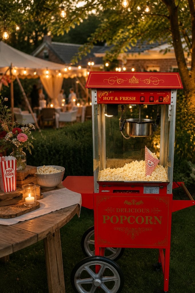 Te huur prachtige nostalgische popcornmachine, Ophalen, Zo goed als nieuw, Verjaardag