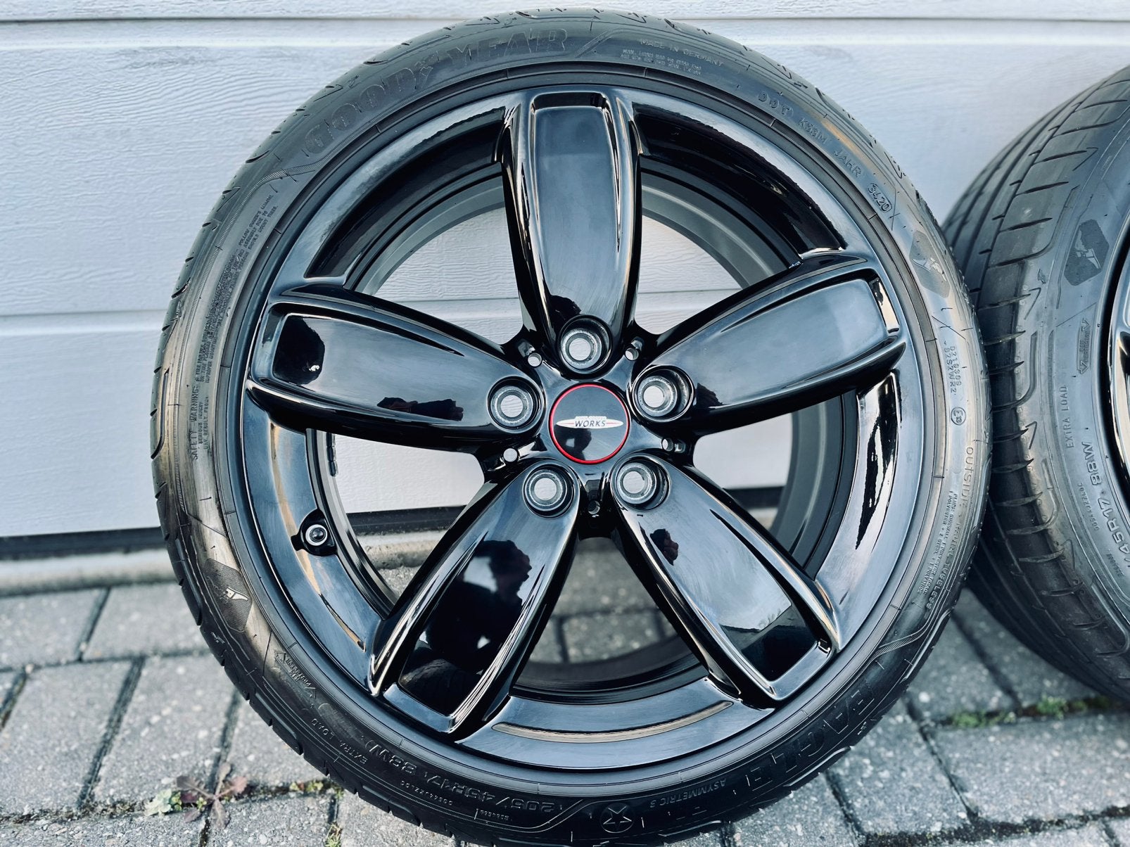 17 Inch Zwarte Originele Mini Cooper Velgen 205/45/17 5x112, Banden en Velgen, 17 inch, Zomerbanden, 205 mm