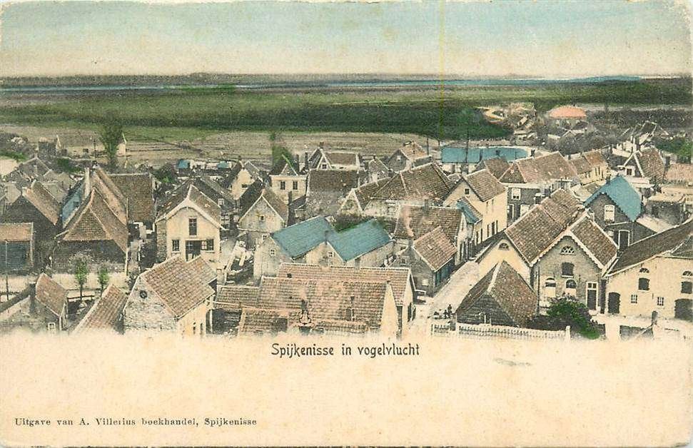 304-097-003 Spijkenisse Spijkenisse in vogelvlucht, Verzamelen, Verzenden, Voor 1920, Zuid-Holland