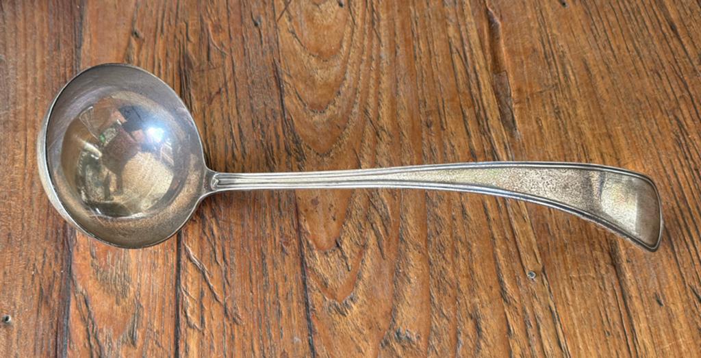 225 gram zilver; Antieke Soeplepel 1913 - dubbel rond filet, Antiek en Kunst, Ophalen of Verzenden, Zilver
