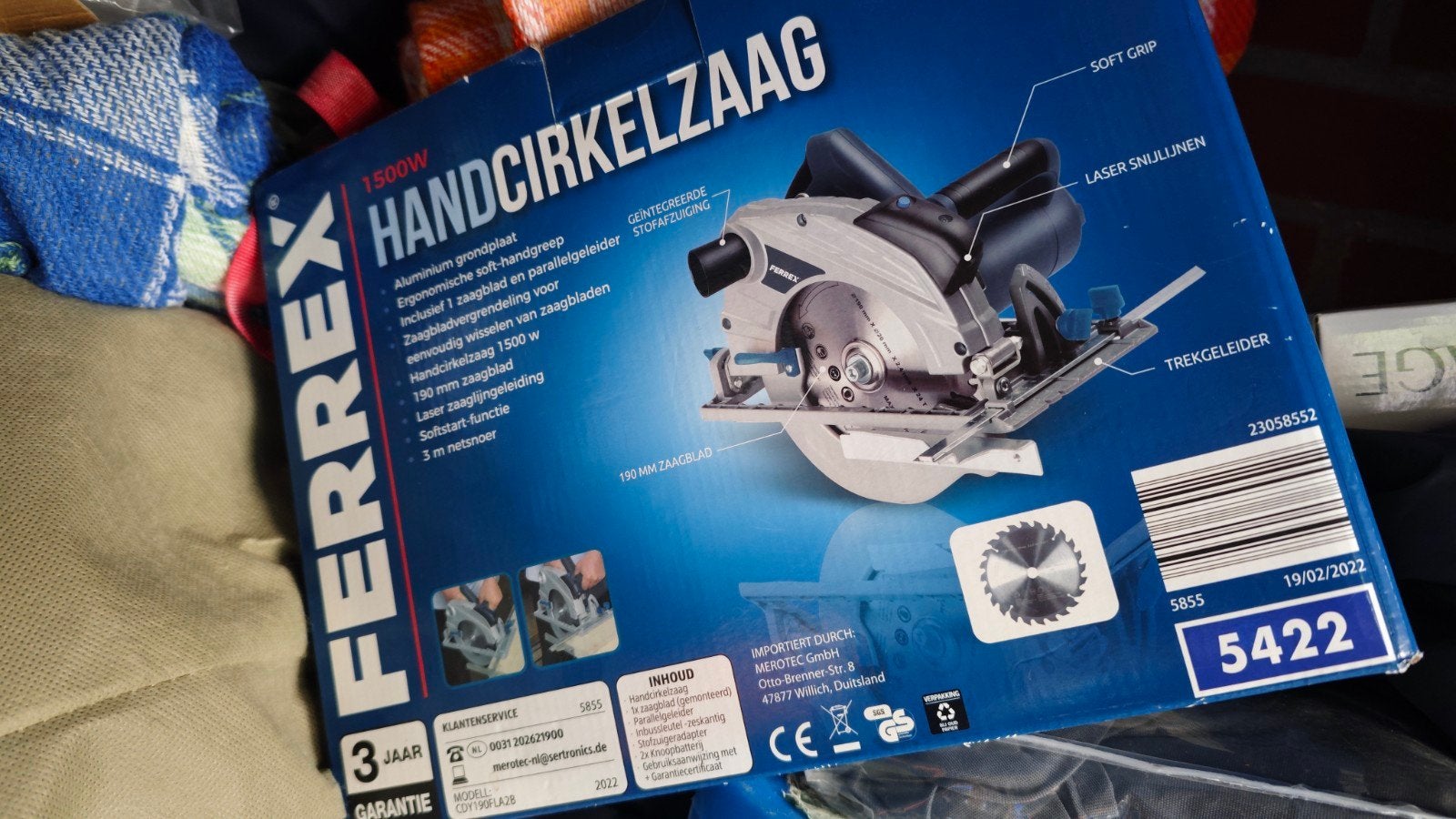 Nieuwe Ferrex Handcirkelzaag 1500W - Vaste Prijs, Cirkelzaag, Ferrex, 70 mm of meer, Nieuw