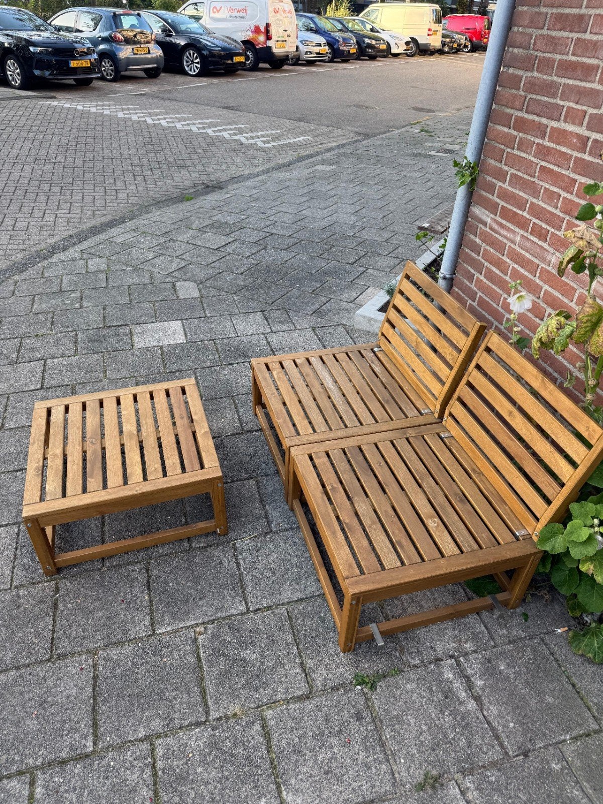 Nammaro modulaire buitenset/bankjes, Ophalen of Verzenden, Zo goed als nieuw, Hout