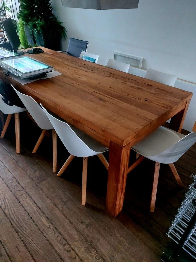 Teak houten eettafel, Gebruikt, Teakhout, 200 cm of meer, Vijf personen of meer