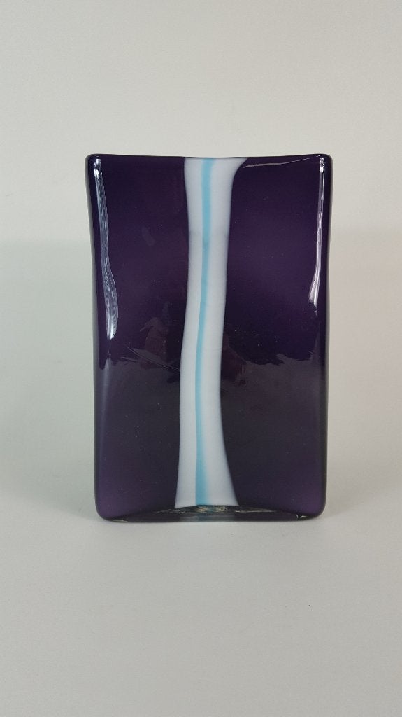 Vierkante paarse vaas, Murano stijl, geblazen (1). 6C2, Tweedehands verkoop, Tweedehands verkoop, Gebruikt, Ophalen of Verzenden