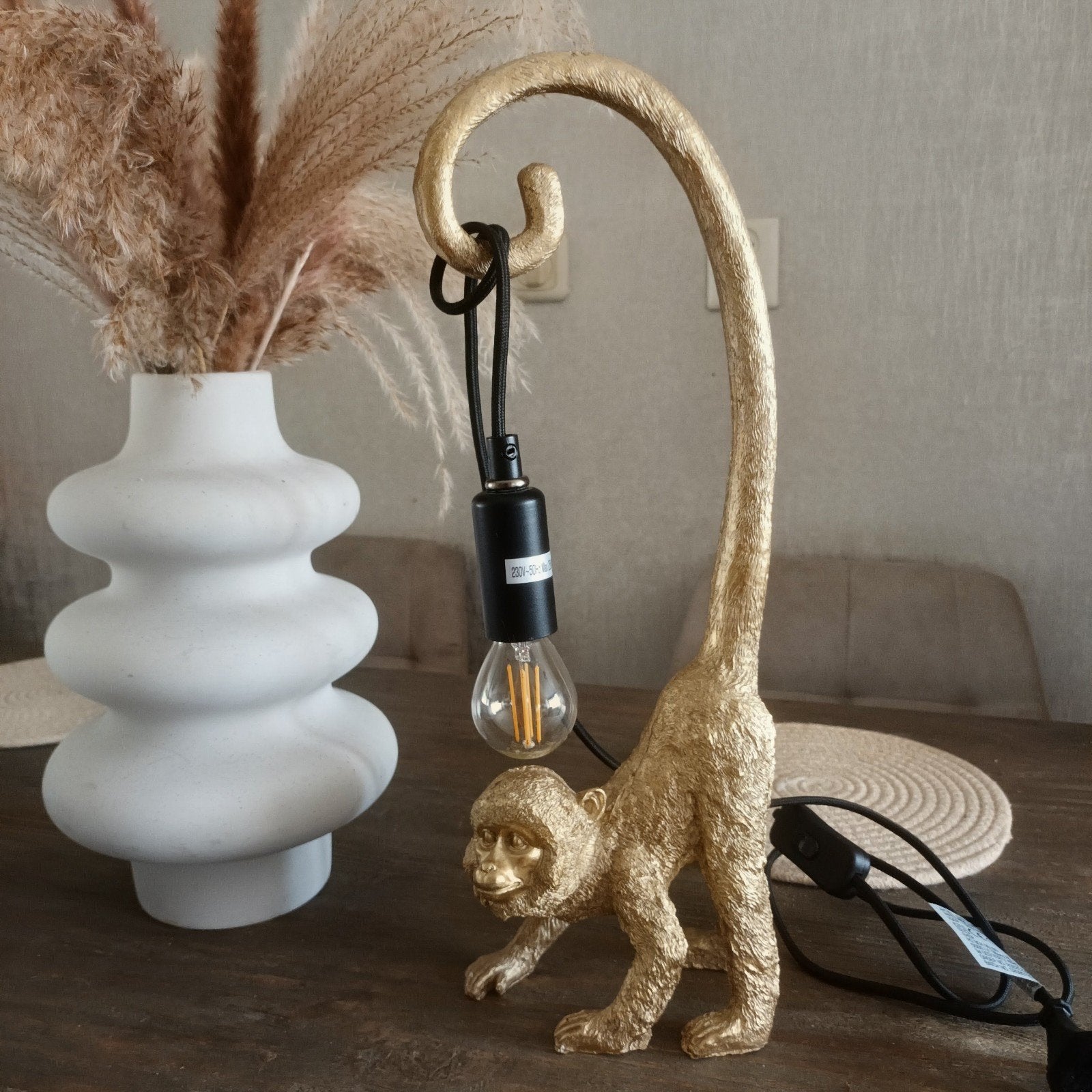 Gouden Aap Tafellamp - Decoratieve Verlichting, Ophalen, Nieuw, Metaal