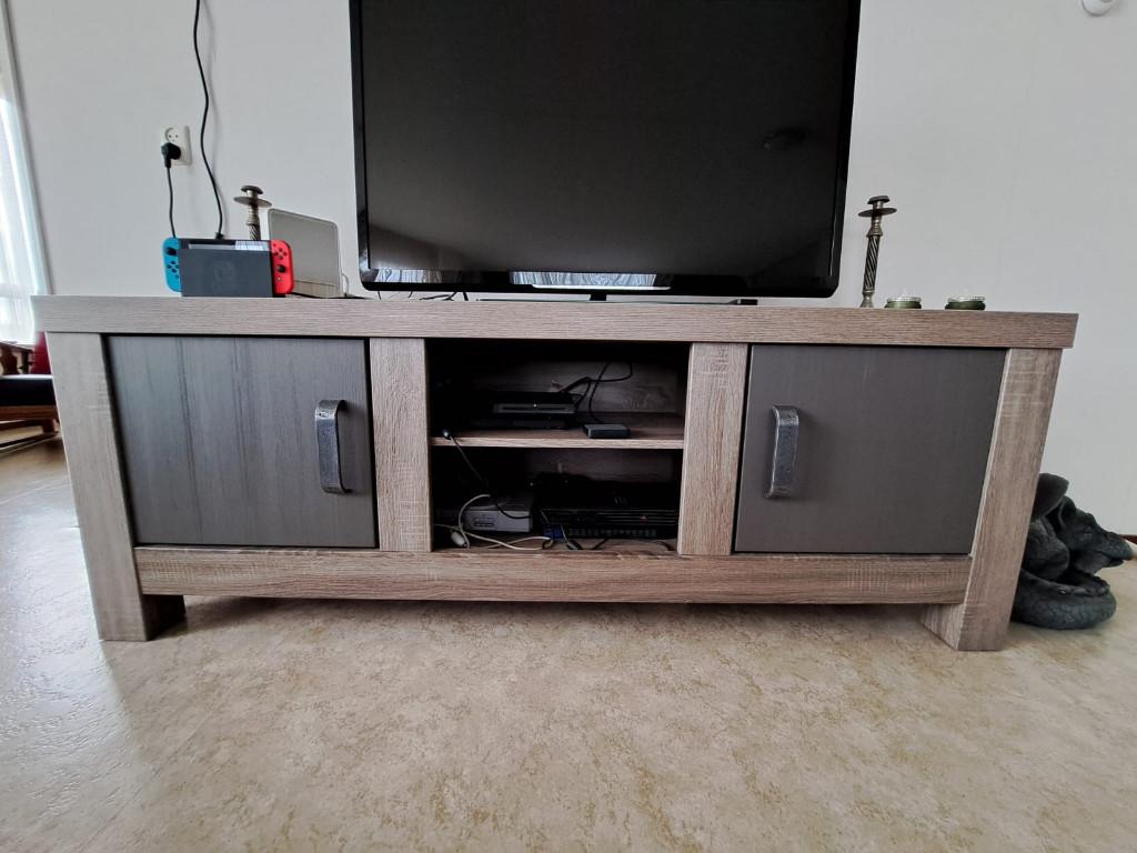 TV meubel Toronto 2 drs / 2 open vak, Ophalen, Gebruikt, 150 tot 200 cm, Minder dan 100 cm