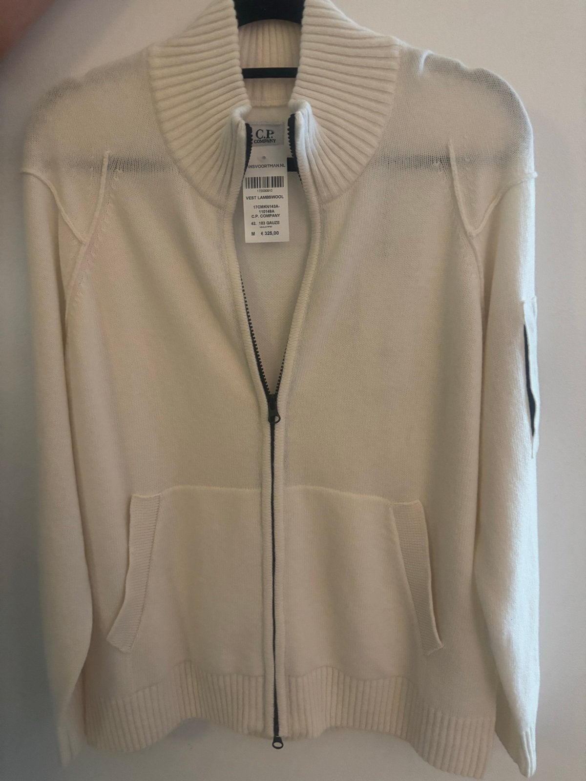 C.P. Company lamswollen vest - crème/wit - nieuw met prijska, Kleding | Heren, C.P. Company, Maat 48/50 (M), Wit, Nieuw
