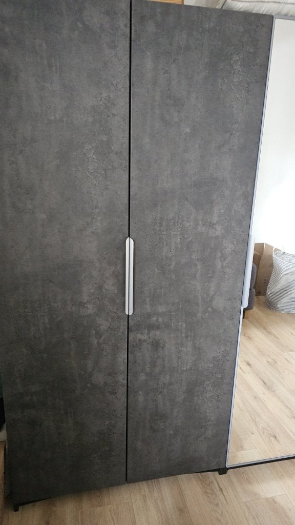 IKEA PAX kledingkast 150 cm betonlook, spiegel, verlichting, Ophalen, Overige materialen, Gebruikt, 200 cm of meer