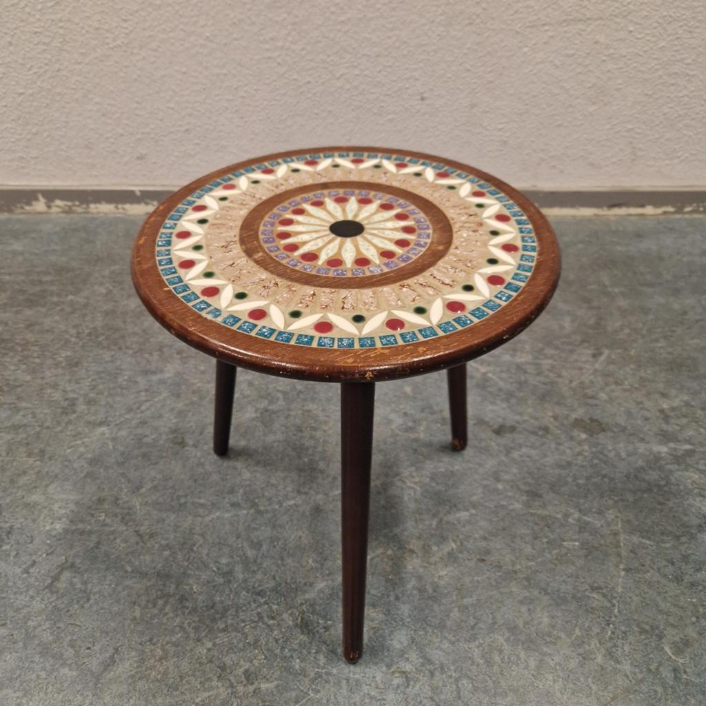 Vintage plantentafel mozaiek tafeltje jaren 60 sixties, Ophalen of Verzenden, Huis en Inrichting