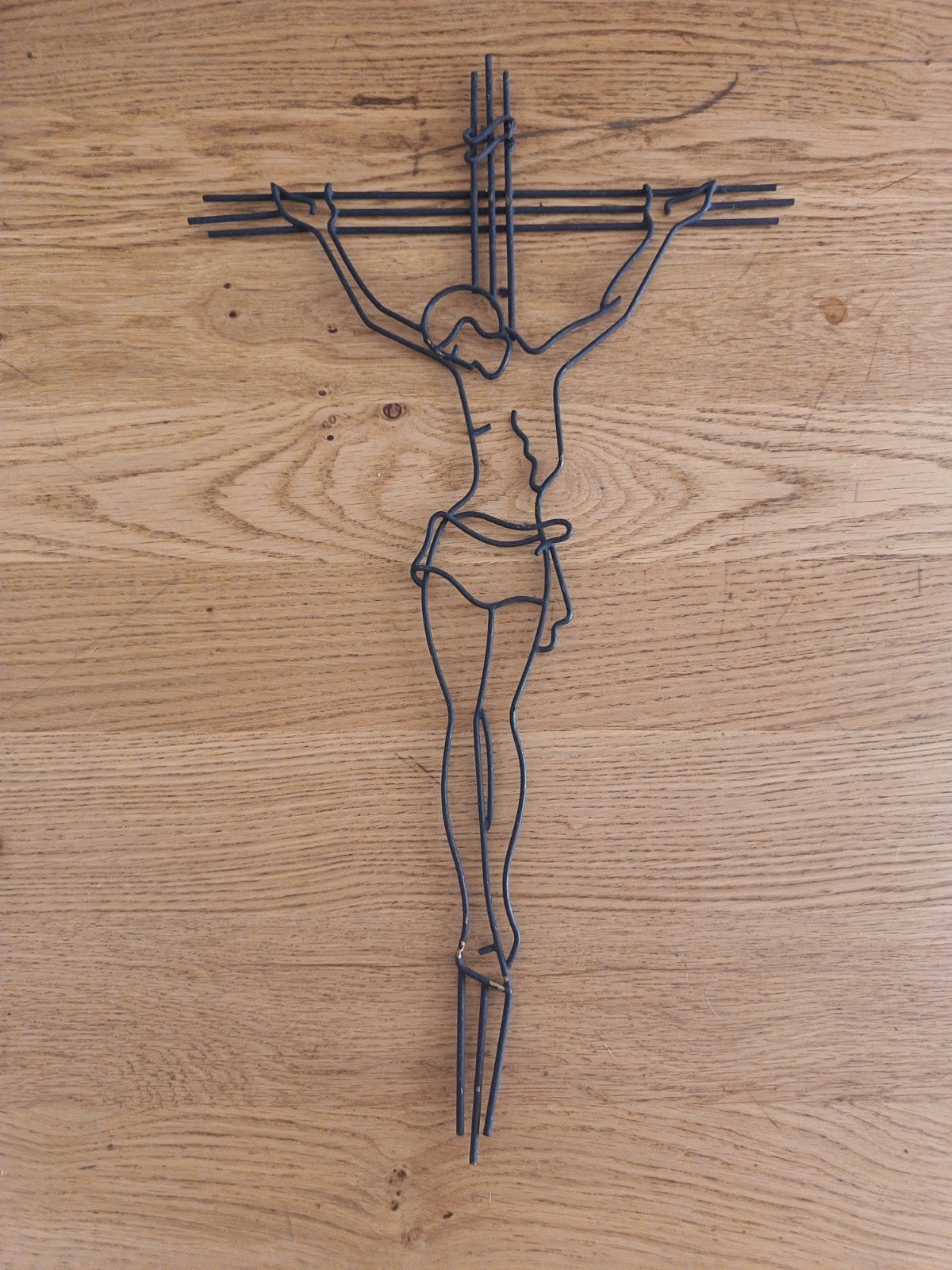 Vintage metalen Christusbeeld - Draadkunst Kruisbeeld, Ophalen of Verzenden