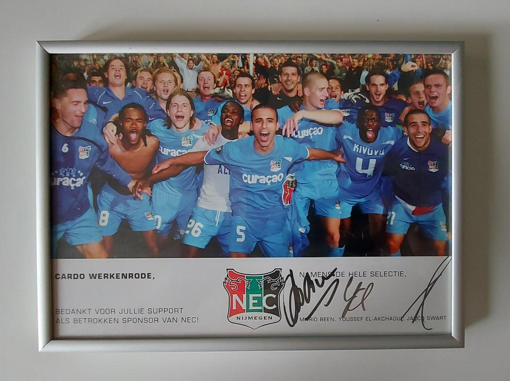 UEFA Cup 2008-2009 NEC Nijmegen sponsor bedankje, Verzenden, Zo goed als nieuw, Overige binnenlandse clubs, Overige typen