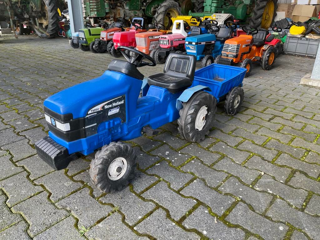 Oude New Holland TM 190 traptrekker met aanhanger, Ophalen of Verzenden, Gebruikt
