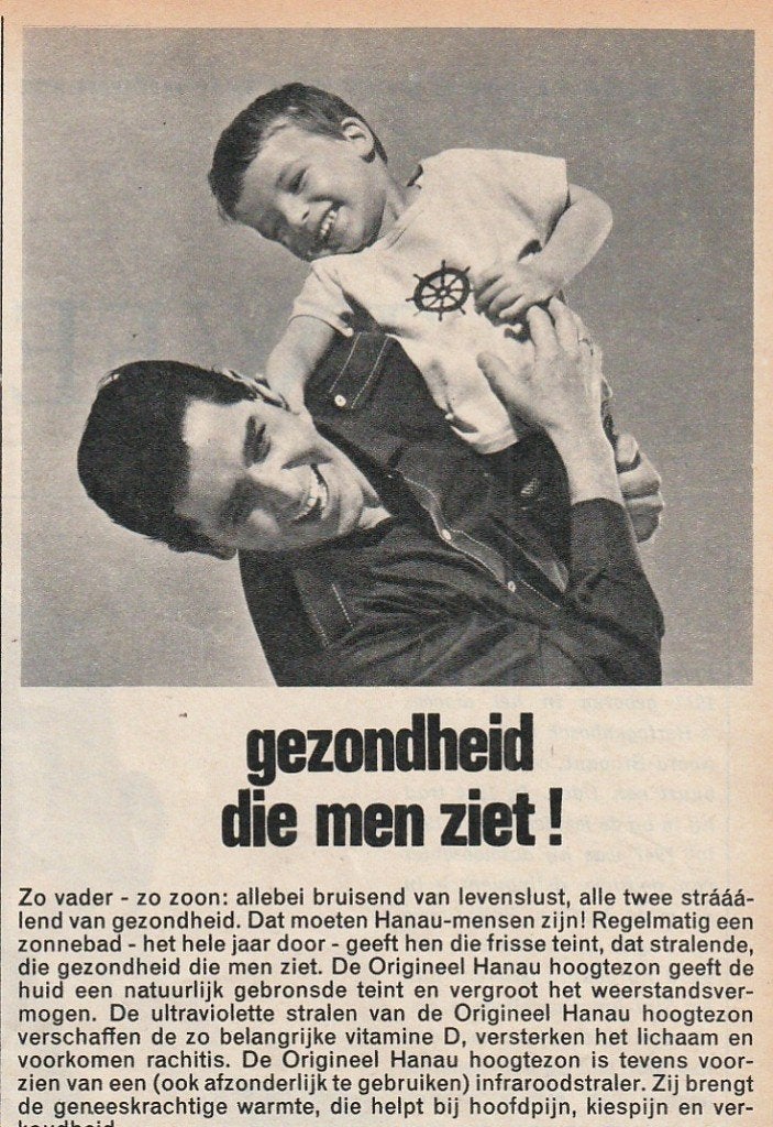 retro reclame 1966 Hanau hoogtezon jongetje & vader, Verzenden, Overige typen
