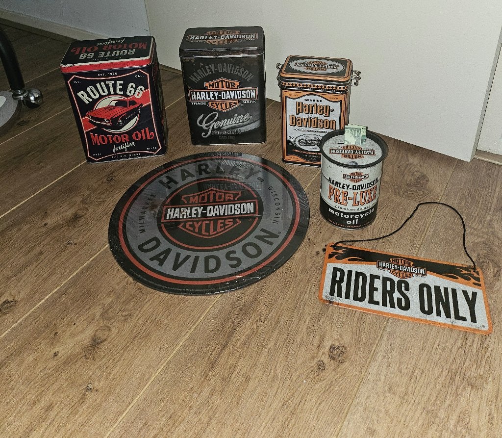 Harley Davidson Verzameling Blikken Bar Shield, Ophalen of Verzenden, Zo goed als nieuw, Motoren