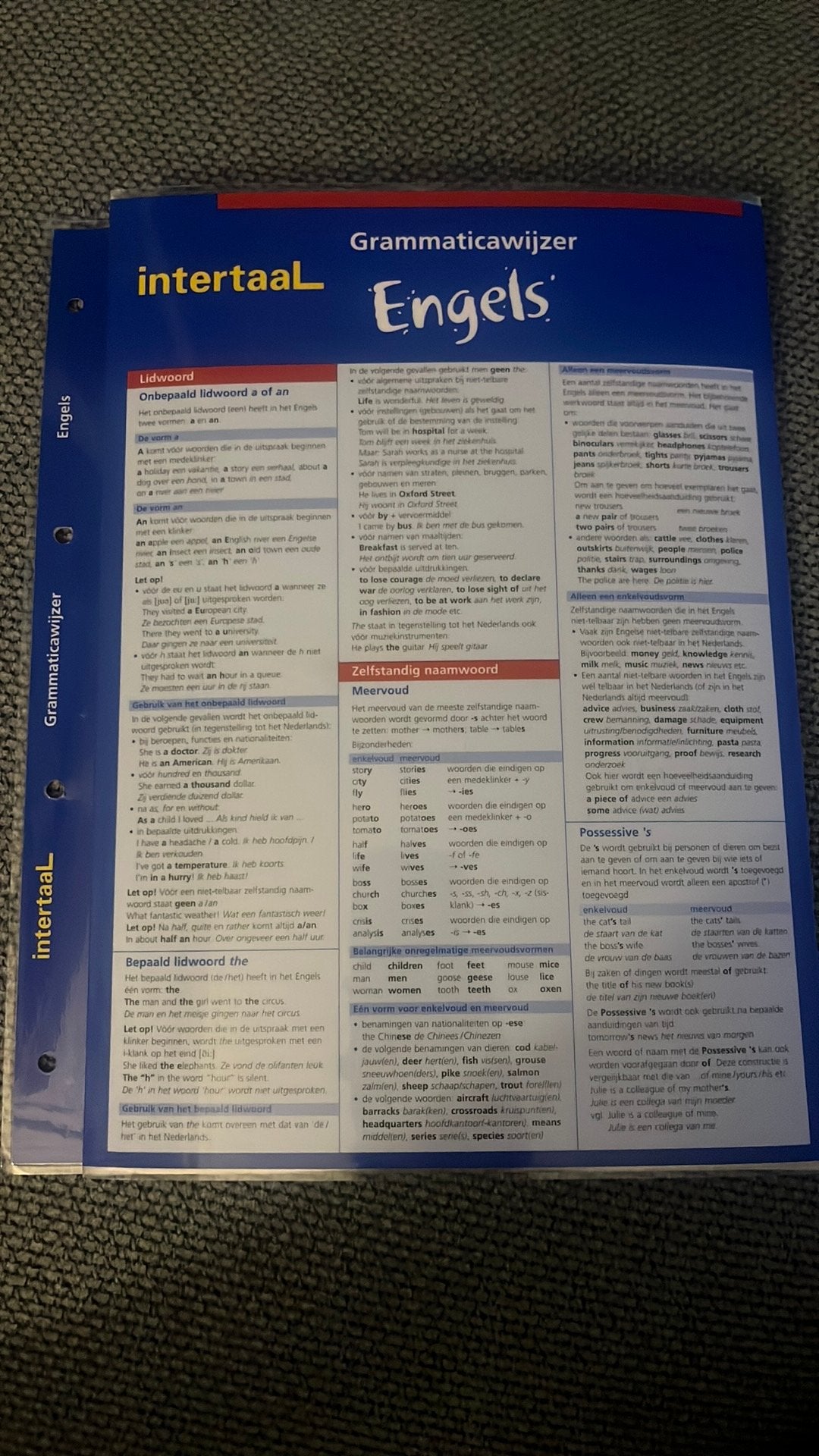 Te koop: Engels grammaticawijzer intertaal, Ophalen of Verzenden, Nieuw
