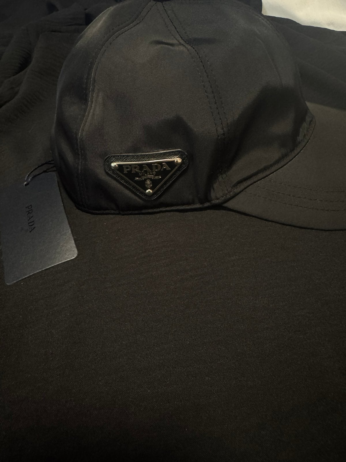 Prada Baseballpet  - Zwart (NIEUW met tag), Ophalen, Nieuw, 57 cm (M, 7⅛ inch) of minder, Pet