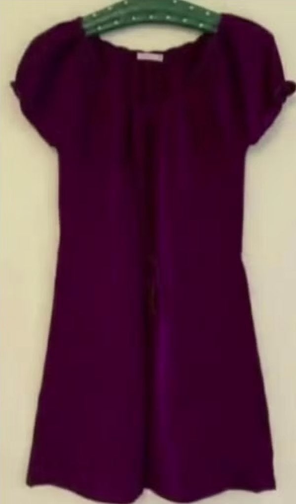 Paarse, gebreide tuniek, top, t-shirt; calypso, maat 12, Kleding | Dames, Maat 38/40 (M), Paars, Ophalen of Verzenden, Zo goed als nieuw