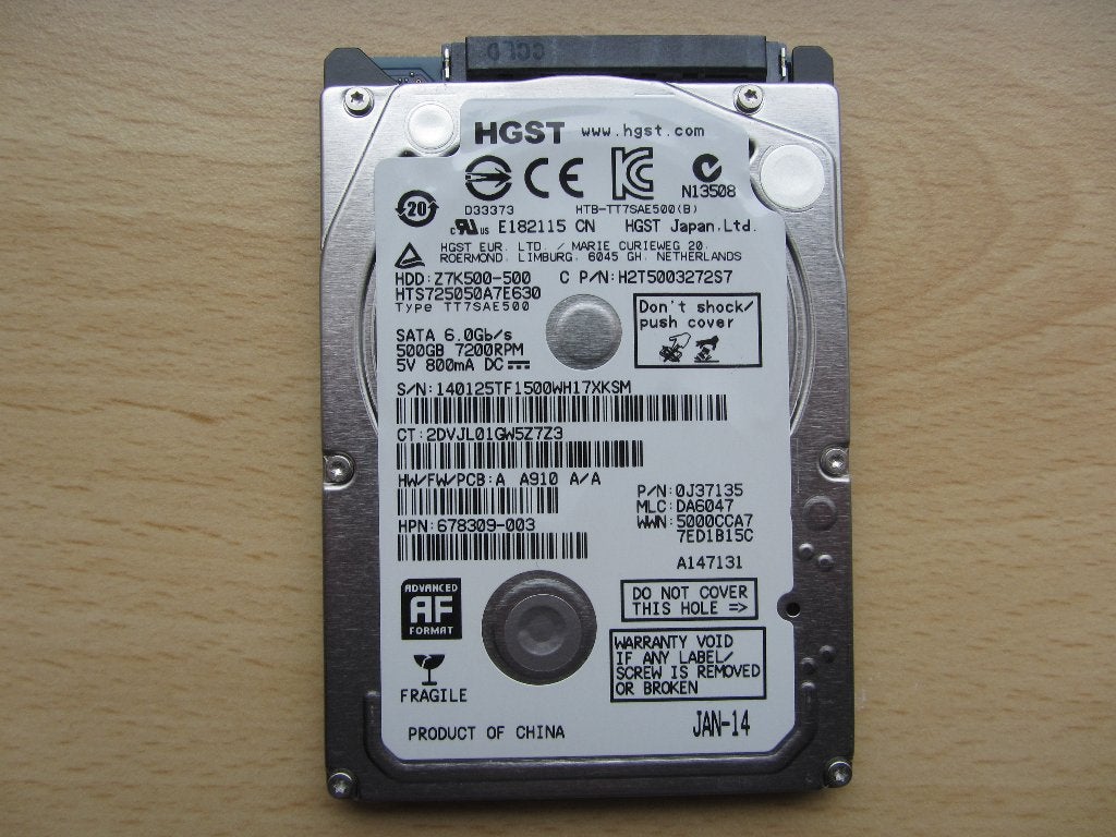 HGST Hitachi Travelstar Z7K500 500GB 7200RPM SATA 6Gbps 32MB, Computers en Software, Harde schijven, Intern, Ophalen of Verzenden