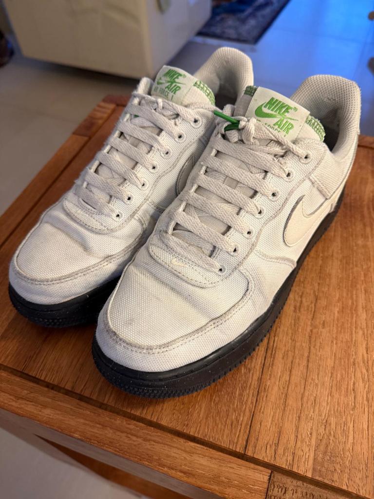 Nike Air Force 1 Low Canvas Witte Sneakers, Overige kleuren, Ophalen of Verzenden, Sneakers of Gympen, Gedragen