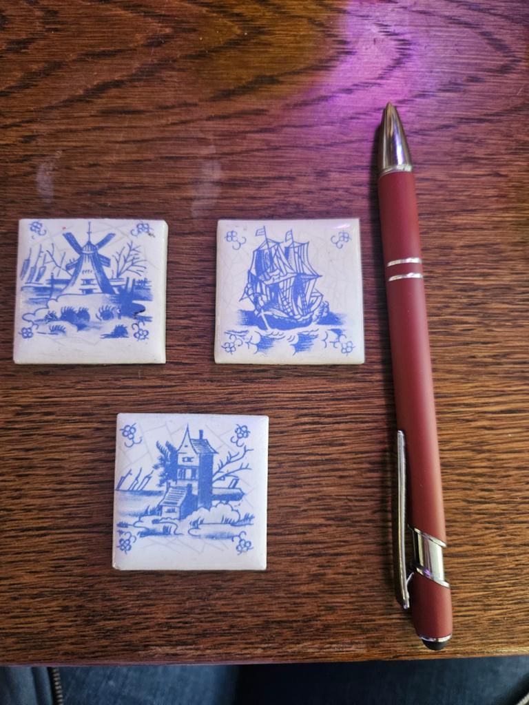 Vintage poppenhuis tegeltjes - Delfts blauw stijl, Ophalen of Verzenden