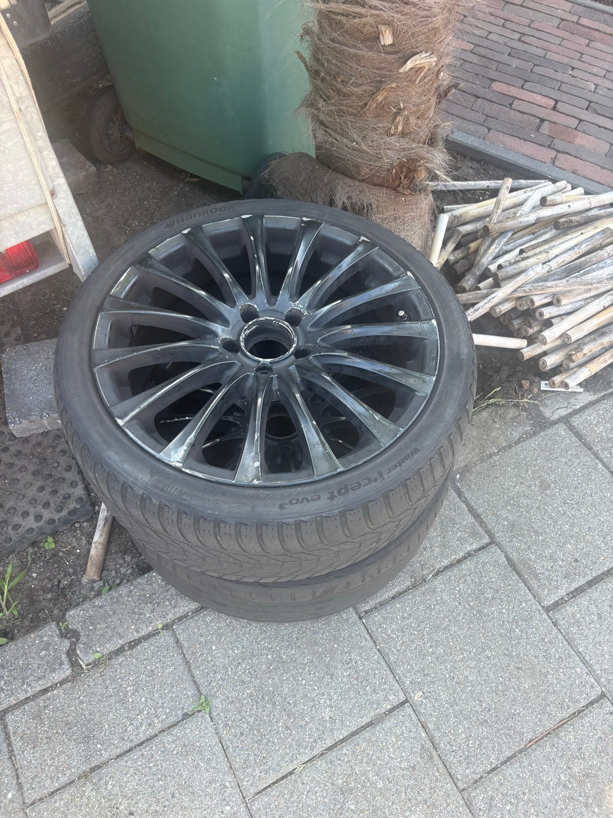 Winterbanden met velgen - Hankook Winter i*cept evo3, Ophalen of Verzenden, Gebruikt