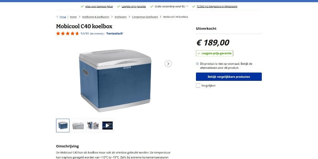 Mobicool C40 Koelbox - Compressor Koelbox, Ophalen, Gebruikt, Koelbox, Compressor
