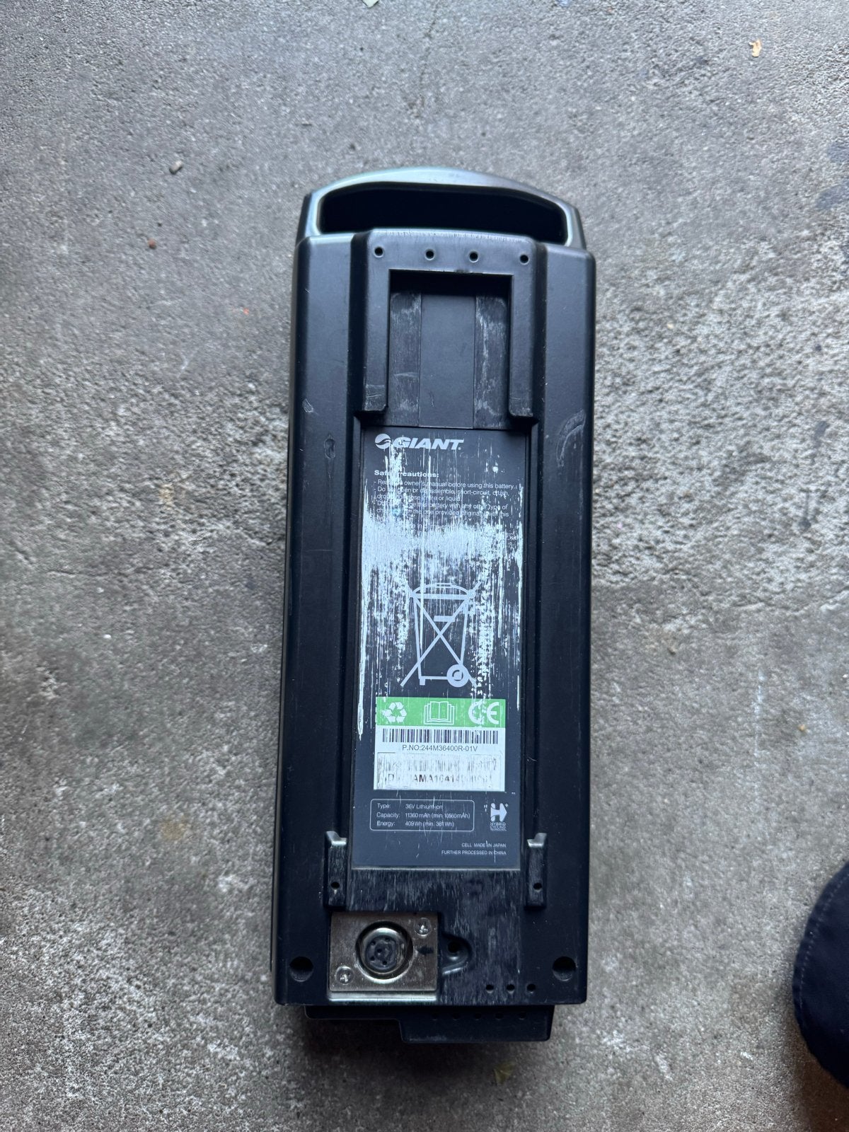 Giant EnergyPak 400 E-bike accu 36V 11,6Ah / 417,6Wh + lader, Ophalen, Gebruikt