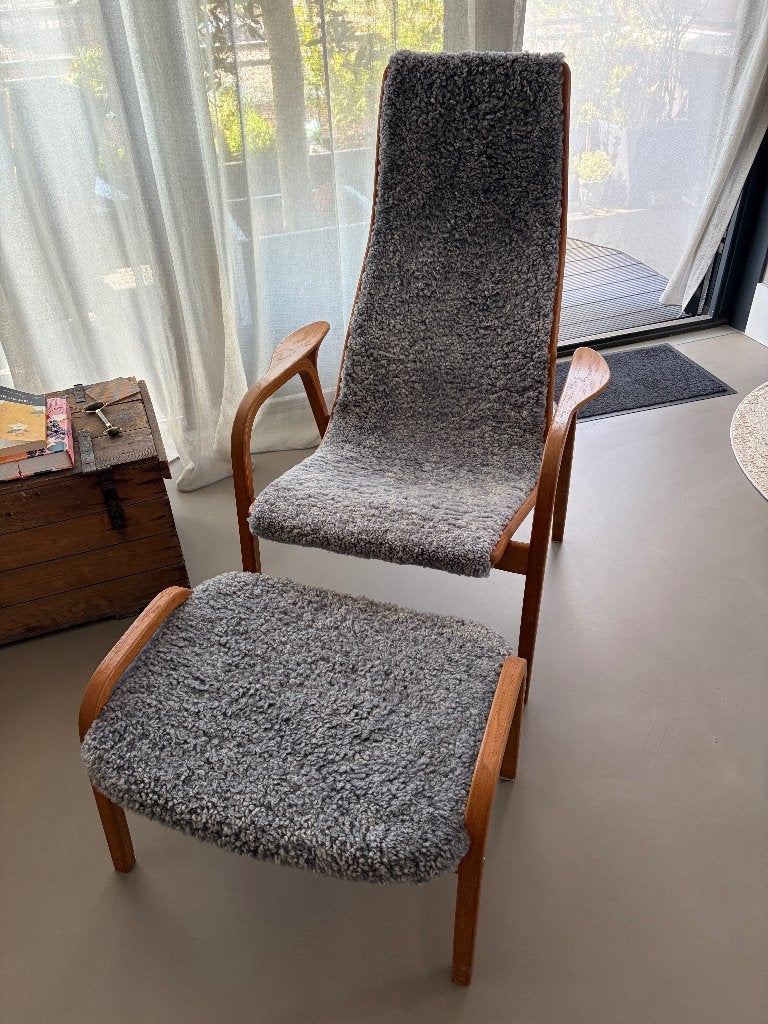Lamino Fauteuil Eik geolied/schapenvacht, Huis en Inrichting, Ophalen, Gebruikt, 75 tot 100 cm, 50 tot 75 cm