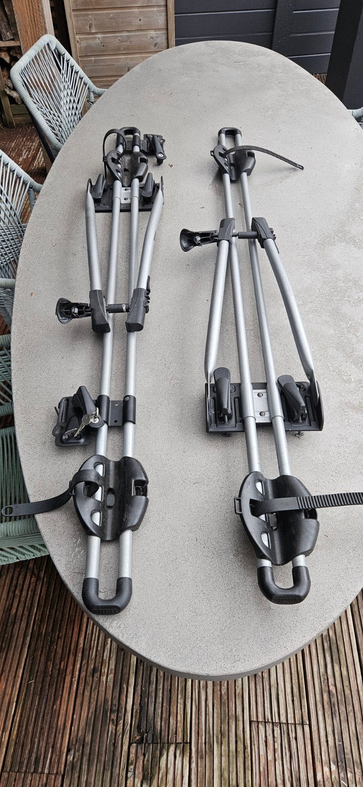 2x dak fietsendragers Thule freeride 532, Ophalen, Gebruikt, Dakdrager, Brede banden