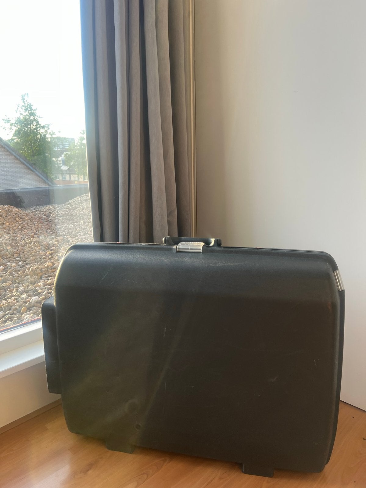 Zwarte Samsonite Koffer, Gebruikt, Hard kunststof, 35 tot 45 cm, Uitschuifbare handgreep