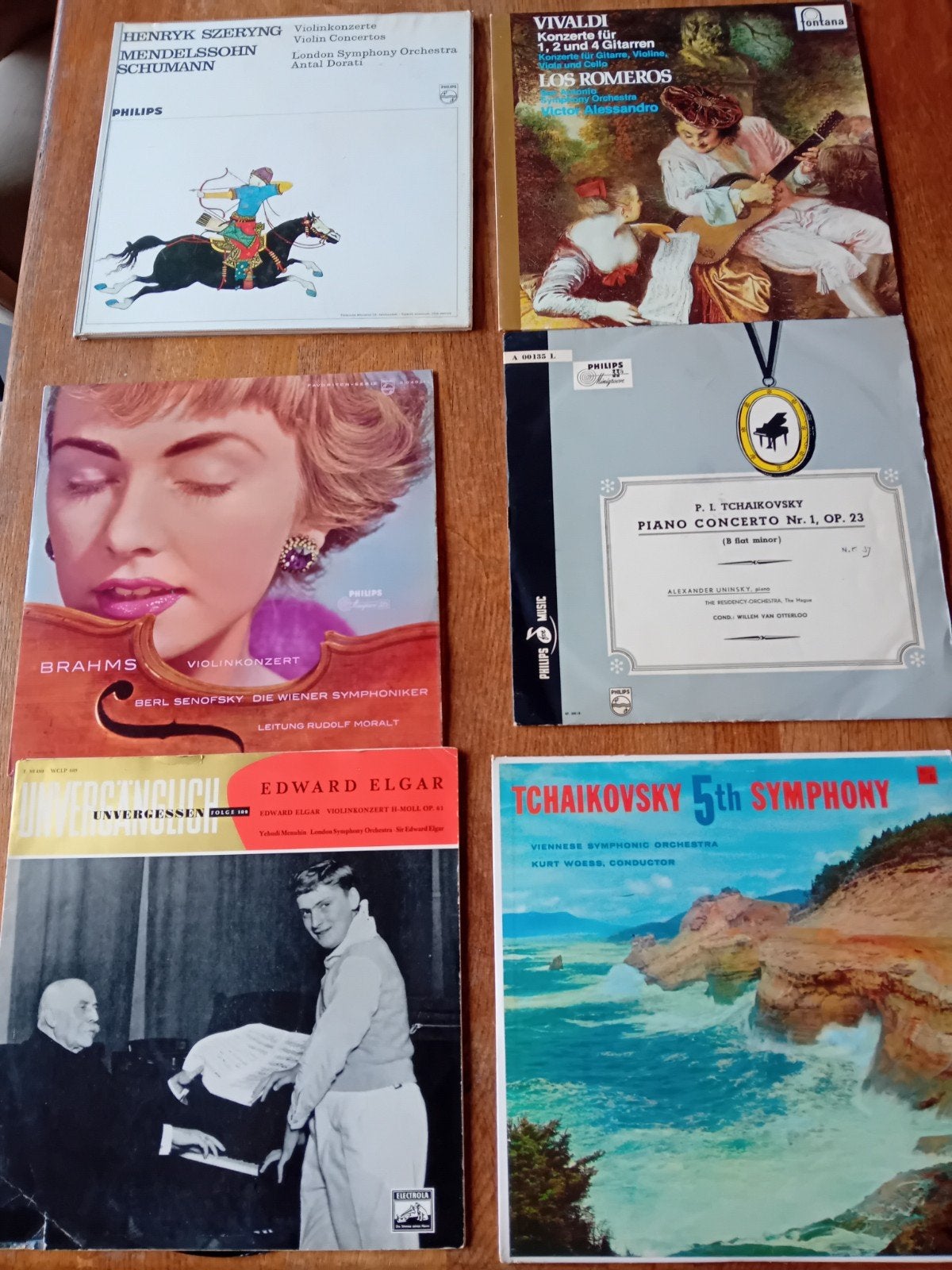 LP's: Vivaldi, Tchaikovsky, Brahms, Elgar, Mendelss, LP, Gebruikt, Ophalen of Verzenden, Vivaldi