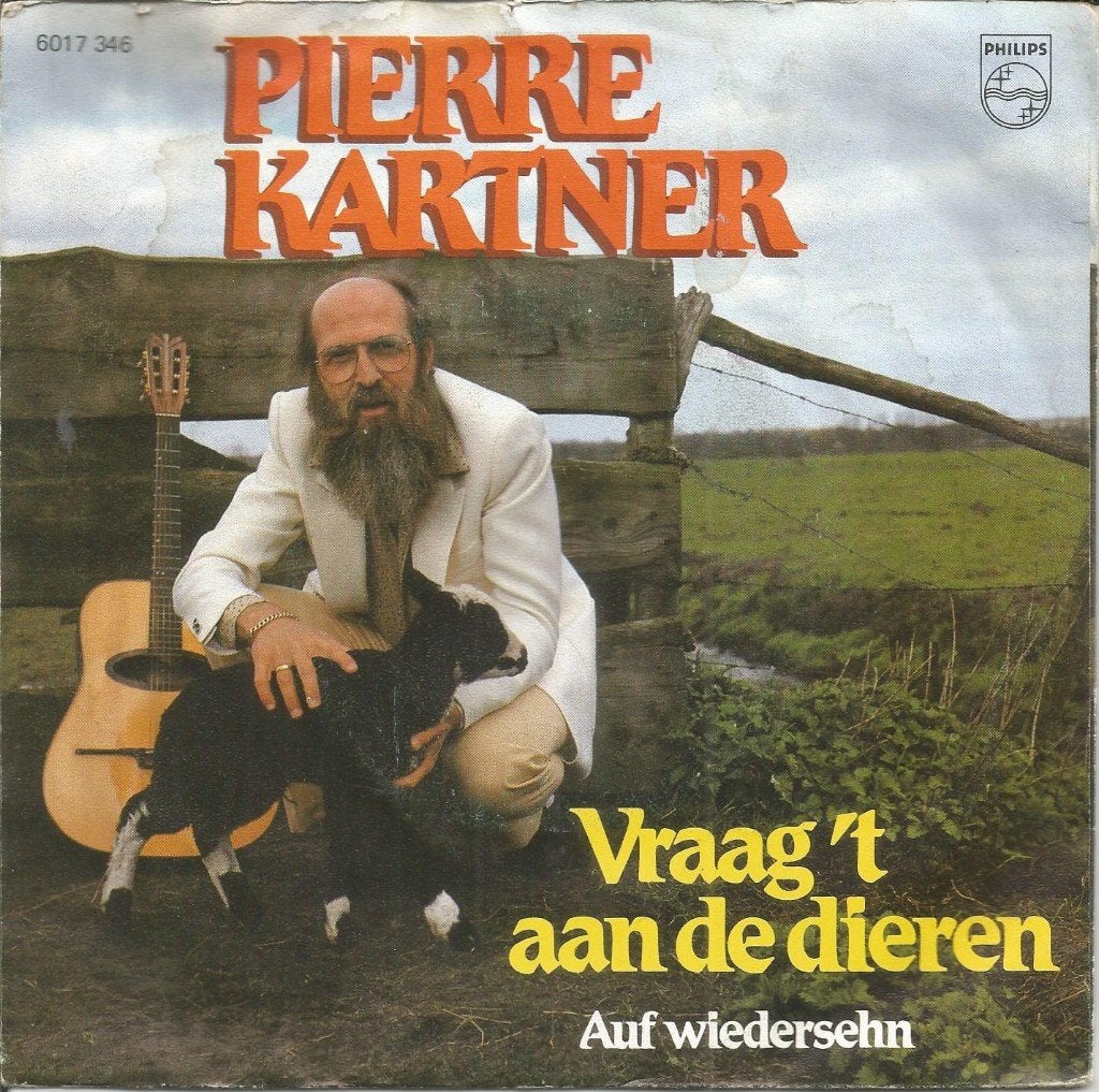 Pierre Kartner – Vraag 't Aan De Dieren (1982), Fotohoes, 7 inch, Ophalen of Verzenden, Zo goed als nieuw