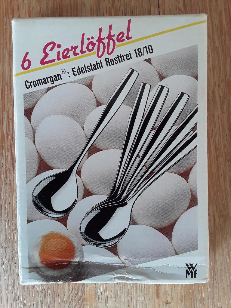6 eierlepels 18/ 10 roestvrij edelstaal, Huis en Inrichting, Keuken | Bestek, Overige materialen, Ophalen of Verzenden, Zo goed als nieuw
