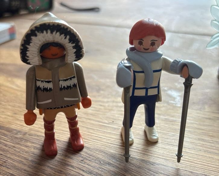 Playmobil Winterfiguren: Eskimo en sneeuw wandelaar, Gebruikt, Losse onderdelen, Ophalen of Verzenden, Figuren
