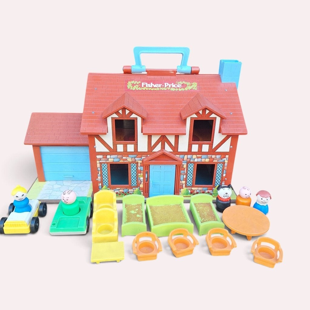 Vintage Fisher-Price Speelhuis met Meubels, Onbekend, Ophalen of Verzenden, Onbekend, Fisher-Price