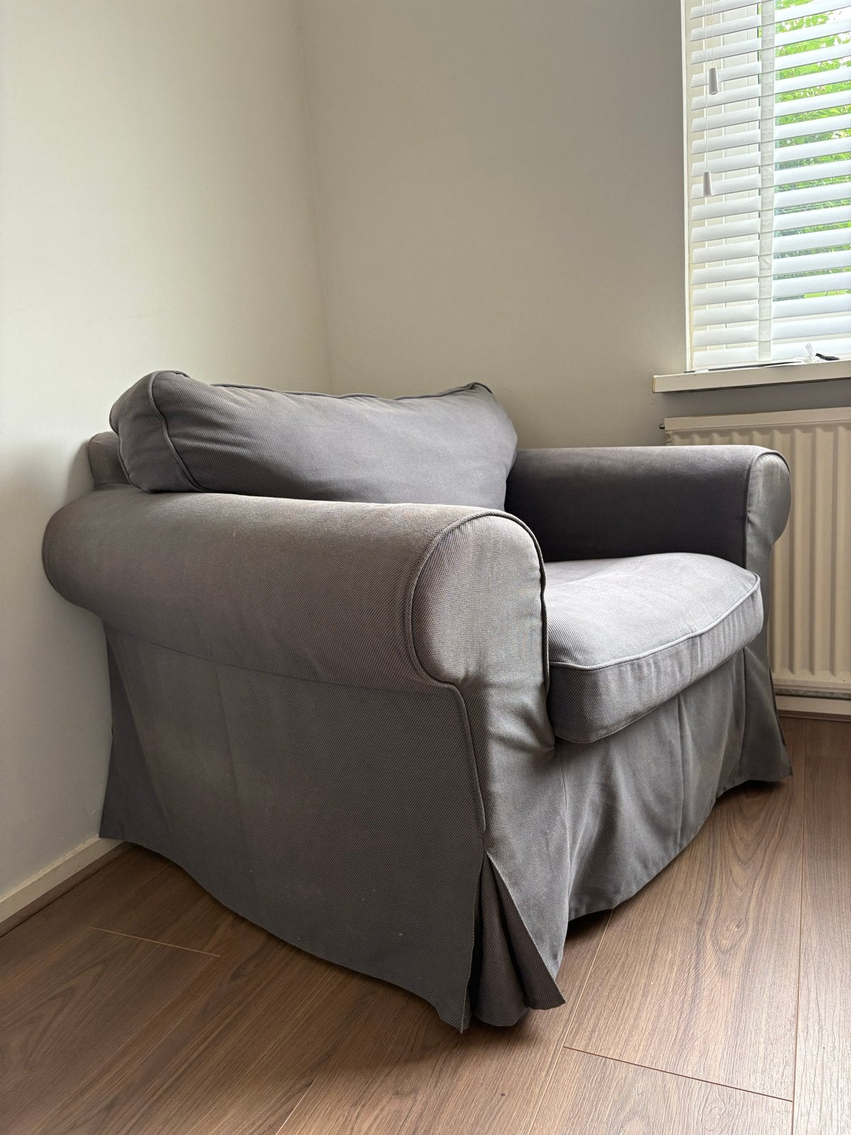 IKEA EKTORP fauteuil / 1-zitsbank (grijs), Huis en Inrichting, Fauteuils, Ophalen, Gebruikt, Stof, 75 tot 100 cm