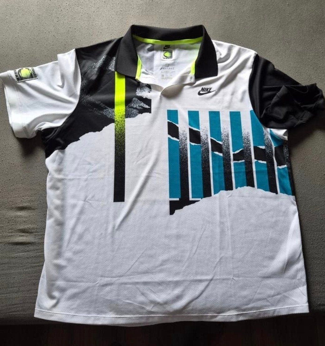 Nike challenge court Agassi polo tennis shirt xxl zgan, Ophalen, Meerkleurig, Nike, Overige maten