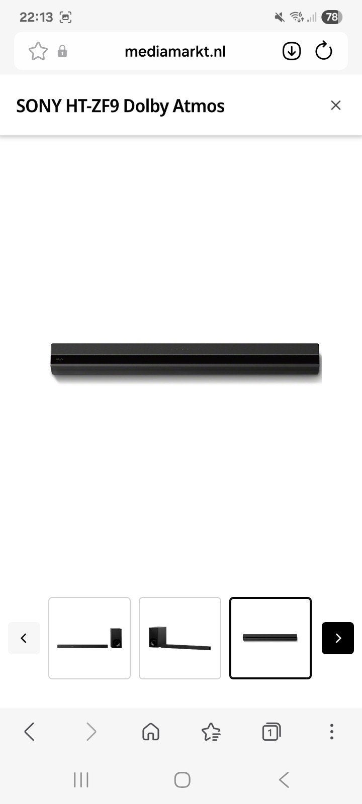 Sony soundbar ht-zf9, Ophalen of Verzenden