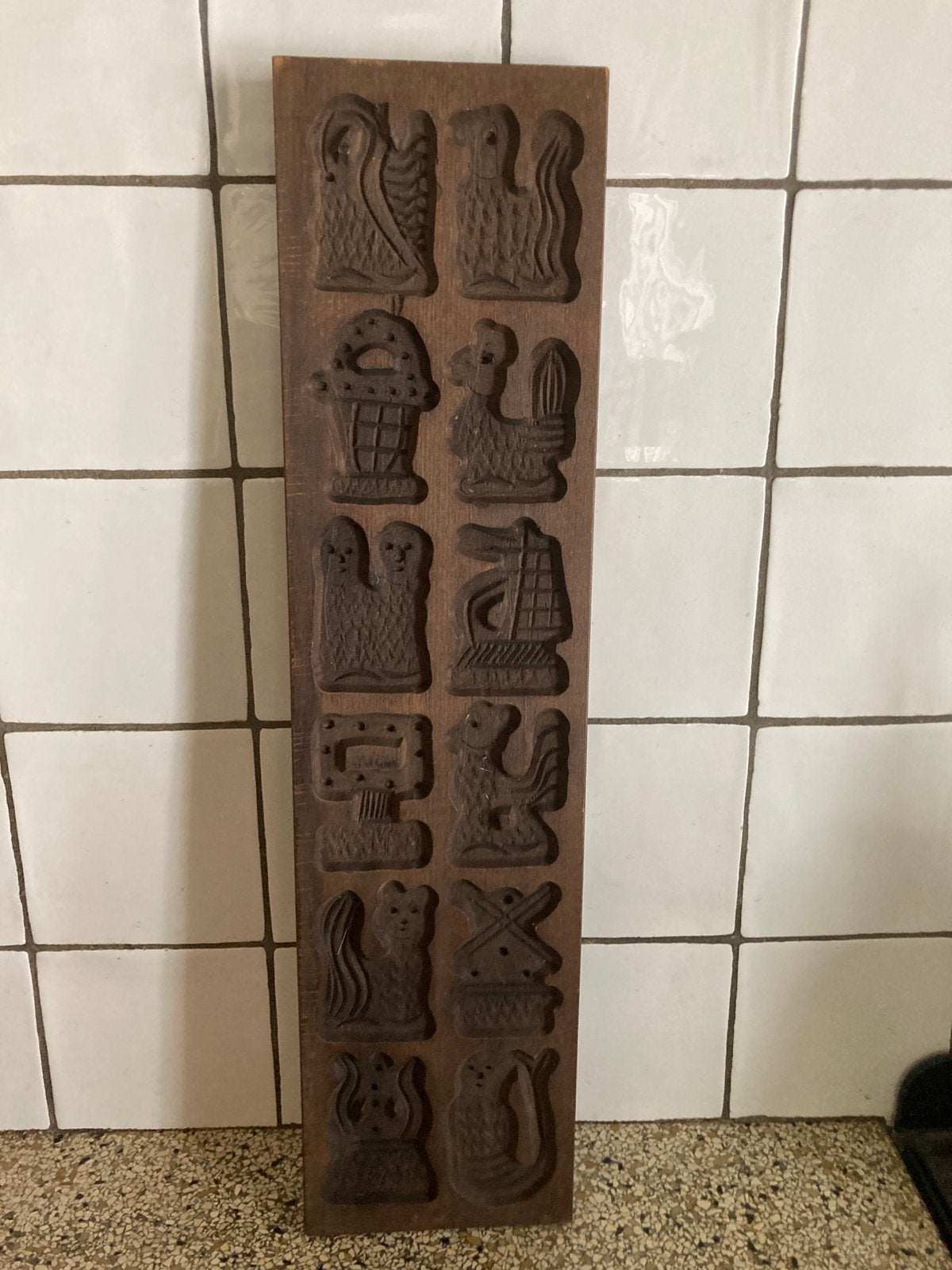 Oude grote spuculaasplank voor kleine speculaasjes, Antiek en Kunst, Ophalen of Verzenden