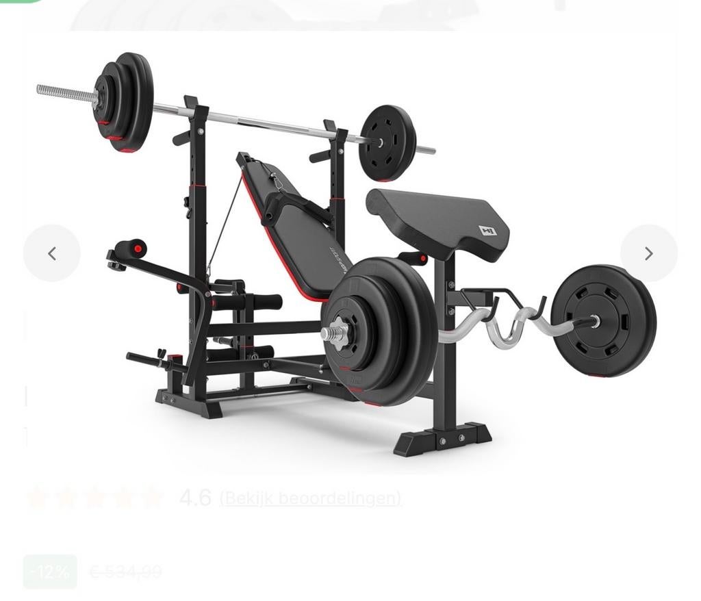Complete Home Gym Set: Halters, Roeitrainer & Mat, Ophalen, Kunststof, Armen, Zo goed als nieuw